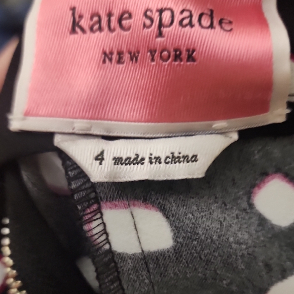 Kate Spade New York Mellow Black Polka Dot Fit & Flare Dress V-Neck - Picture 7 of 10
